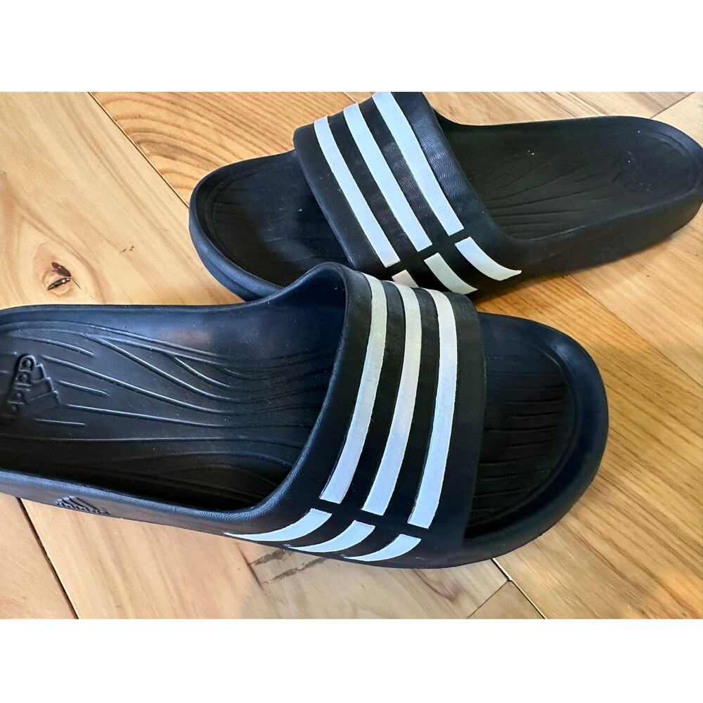 Adidas Adilette Aqua Slides Womens Size 6.5 G28723 Black And White